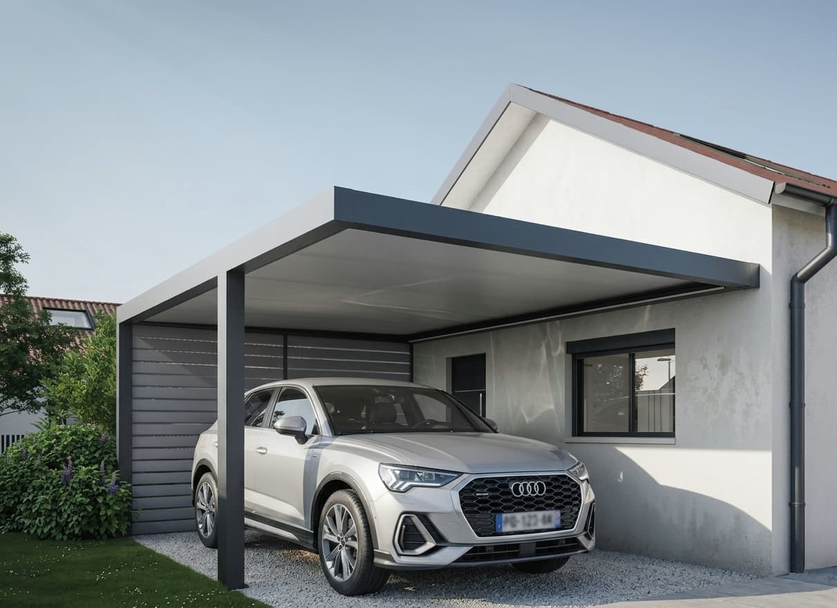 Carport poteau déporté